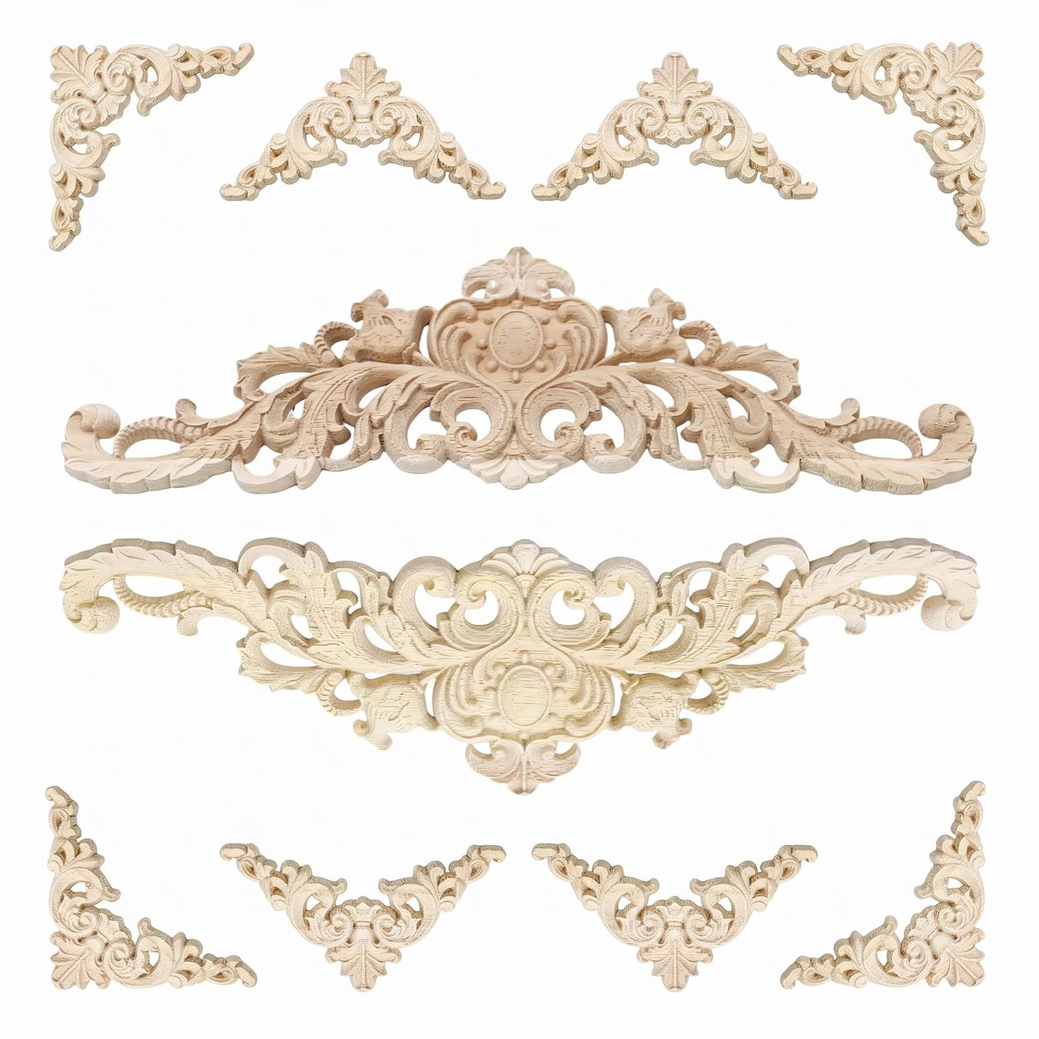 Set van 10 houten ornamenten voor decoratie