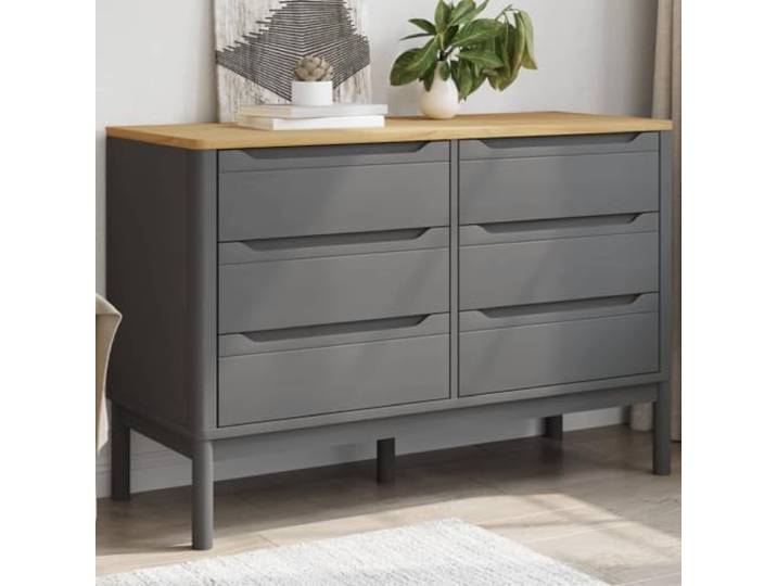 KGTKGTYER Kommode Floro Schlafzimmer Sideboard Massivholz Kiefer 6 Robustes Massivholz, Viel Stauraum, Zeitloses Design, Inklusive Standbeine