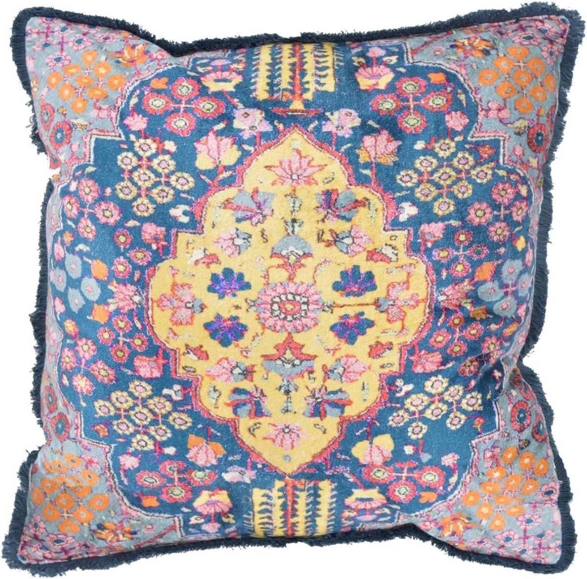 Decoratief Kussen met Perzische Print - Oosters Sierkussen - Multicolor - 45 x 45 cm