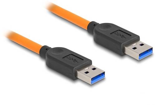 Delock USB-Kabel USB-A Stecker, USB-A Stecker 1.00m Schwarz 87962