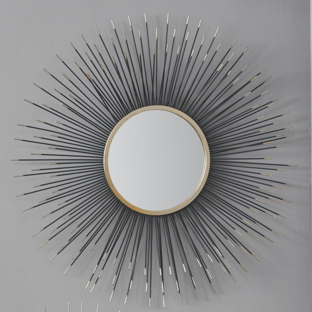 Brayden Studio Valeer Flat Mirror Black 80.5cm H X 8cm D