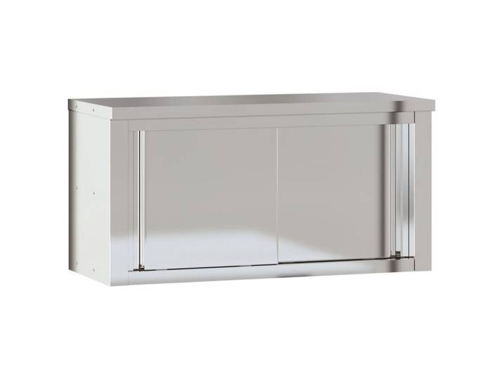 vidaXL Wandhängeschrank, Küchen-Wandschrank mit Schiebetüren Edelstahl