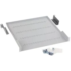 19" Fachboden perforiert, 1HE, 450mm, 40kg, Triton RAC-UP-450-A1, lichtgrau