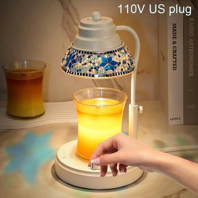 Top Demand Picks Diamond Lampshape Wax Melting Lamp, Colorful Candle Warmer Lamp With Timer And Dimmer, Adjustable Height Latterns white 110v usplug