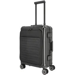 Travelite Aluminium 4-Rad Trolley S Vortasche NEXT schwarz