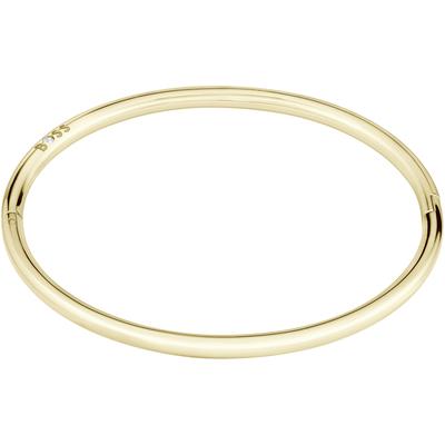Armreif BOSS "LIVE", gold (gelbgoldfarben, weiß, weiß), Armbänder, Damen, 17cm, Edelstahl, Armreif, mit Preciosa Crystal