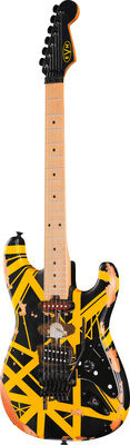 Evh Frankie Striped MN Relic B/Y Schwarz mit gelben Streifen