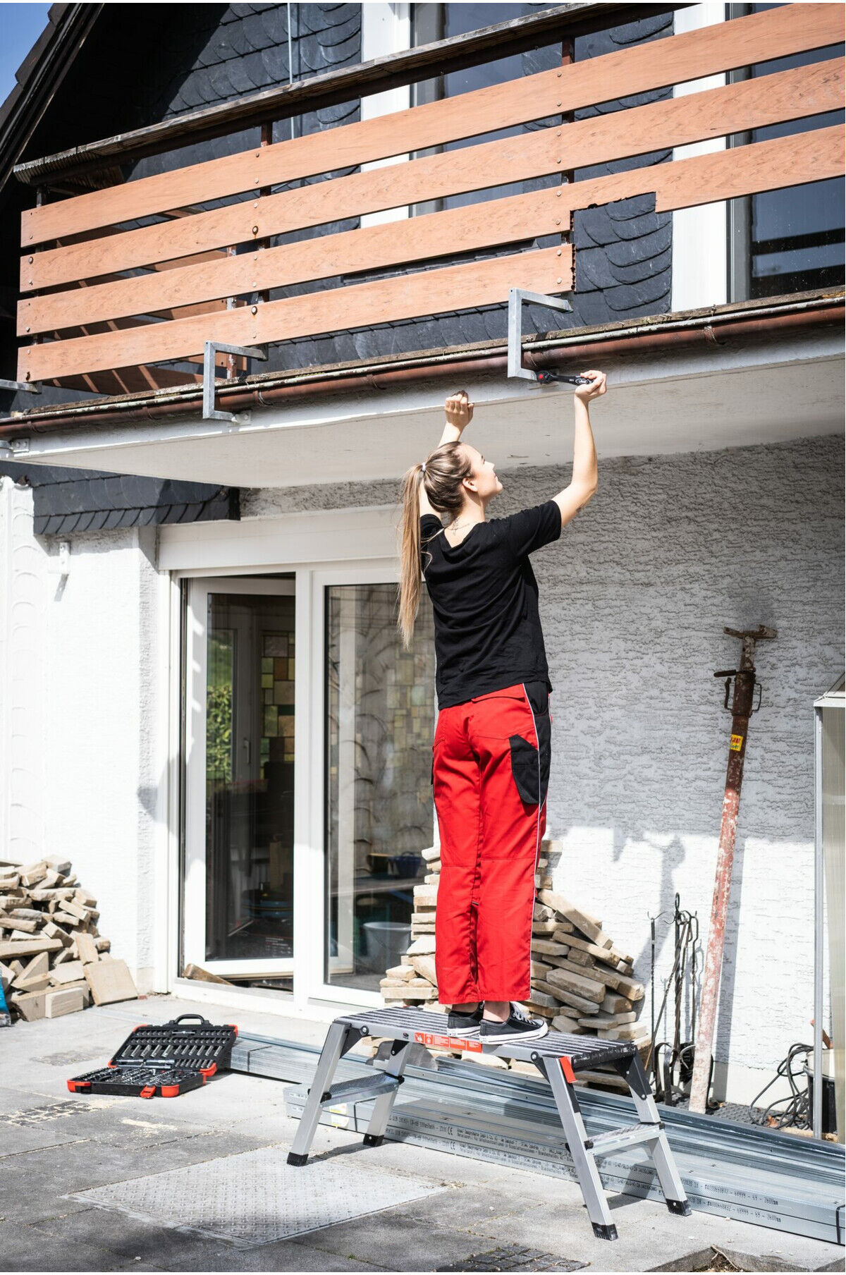 VIGOR Sicherheits-Laufbühne, Aluminium V4638)