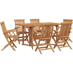 vidaXL 7-teiliges Garten Essset aus massivem Holz Teak