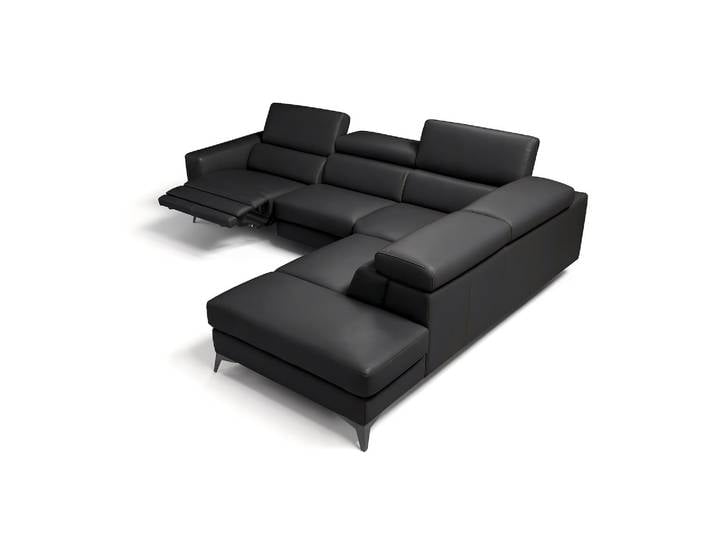 Ecksofa Leder LONATO elektrisch Leder Polsterecke Echtleder