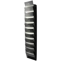 helit Wand-Prospekthalter »the news network« 10 x A4 schwarz, 26x129x3.5 cm