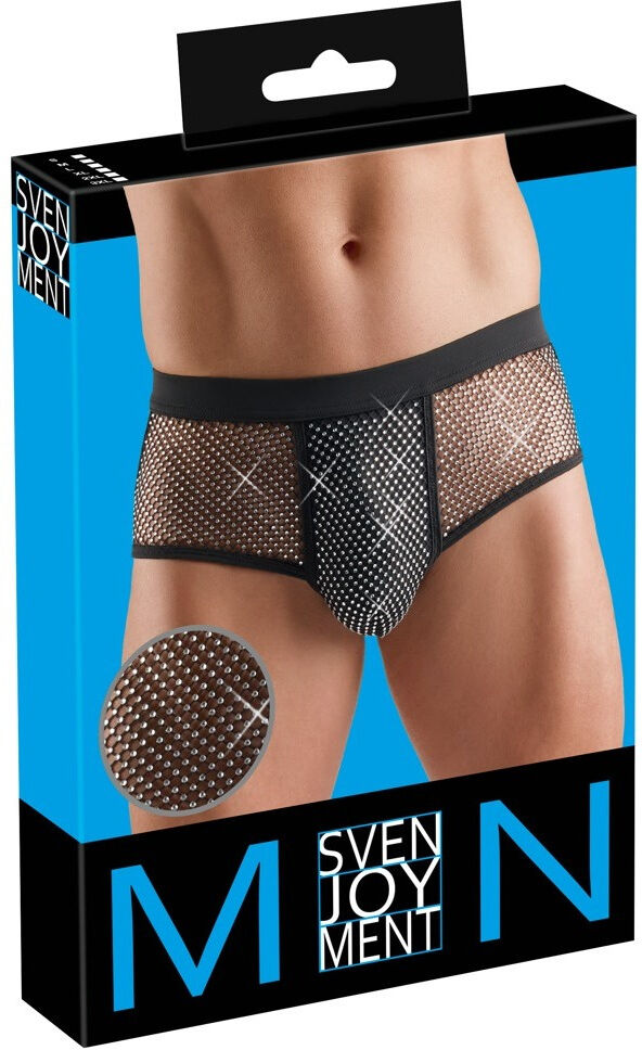 Svenjoyment Slip noir scintillant avec empiècements en résille