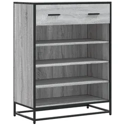 vidaXL Schuhschrank Grau Sonoma 75x38x97,5 cm Holzwerkstoff Metall