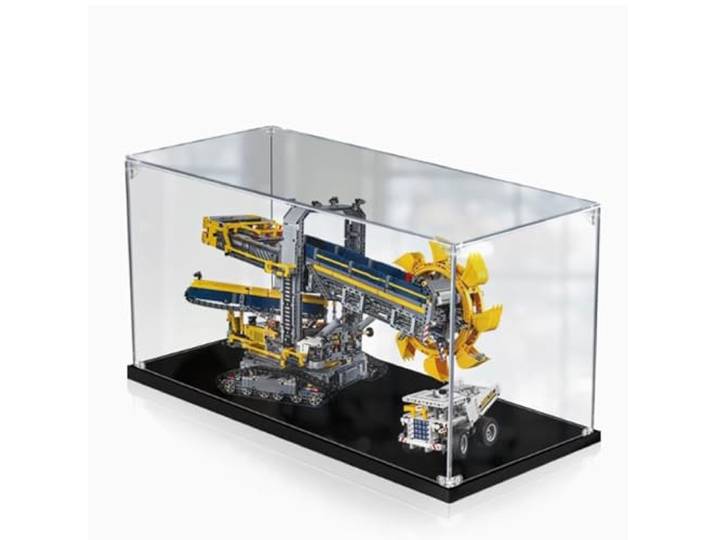 Transparente Acryl-Vitrine für Lego 42055 Schaufelradbagger, Modell, staubdicht, transparent, Vitrine (78 x 31 x 47,8 cm) (nur Vitrine) (3 mm)