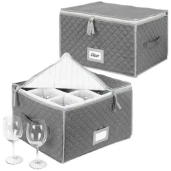 Relaxdays Aufbewahrungsbox für Geschirr Set Grau
