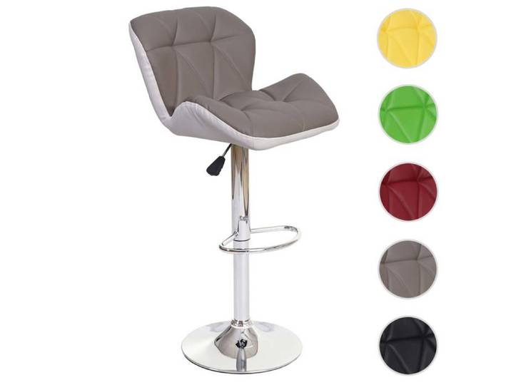 Tabouret de bar MCW-A92 simlicuir couleur taupe