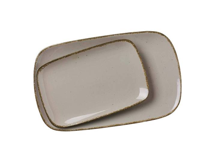 Ritzenhoff Breker Servierplatten-Set Casa Grau, Keramik, 2x2x2 cm, Geschirr, Tischkultur & Serviergeschirr, Servierplatten