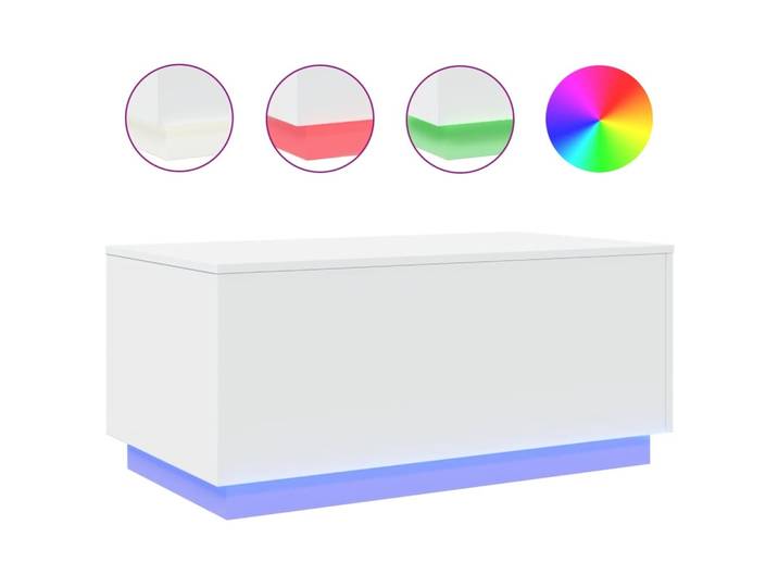 vidaXL Table basse avec lampes LED blanc 90x50x40 cm