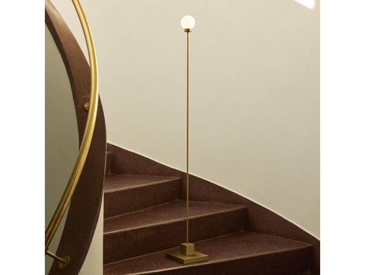 Northern Designer Stehlampe Snowball, dimmbar, messing / gold, für Wohn- / Esszimmer, Metall, Design, Stehlampe