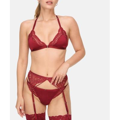 Strapsgürtel HUNKEMÖLLER "Suspenderbelt Tosca", Damen, Gr. M, rot, 87% Polyamid, 13% Elasthan, Strumpfhalter