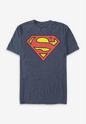 Men's Big & Tall Superman Logo Graphic Tee by DC Comics in Navy Heather (Size 4XL)