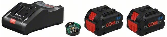 Jeu de batteries de démarrage BOSCH : 2 ProCORE18 Volt 8,0 Ah et GAL 18V-160 C (1600A016GP)