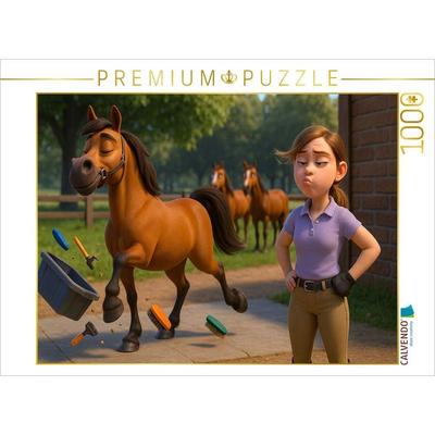 CALVENDO Puzzle Wenn die Reitbeteiligung ihn verzogen hat | 1000 Teile Lege-Größe 64x48cm Foto-Puzzle für glückliche Stunden