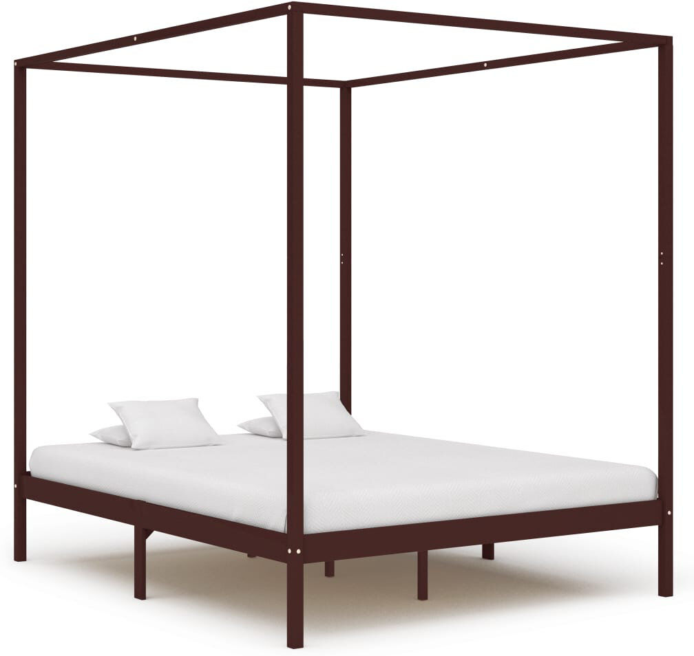 Harriet Bee Harrison Solid Wood Bed Dark Brown 100 x 200cm