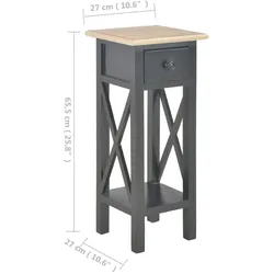 vidaXL Beistelltisch 27 x 27 x 65,5 cm Holz : Farbe - Schwarz