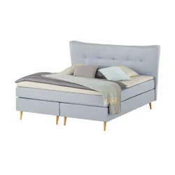 Boxspringbett   ¦ grau ¦ Maße (cm): B: 217 H: 122