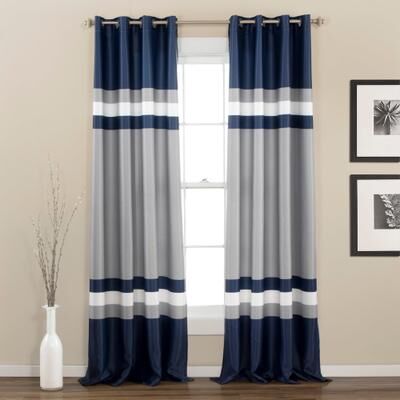 Lush Decor Alexander Stripe Light Filtering Curtain Panel Pair