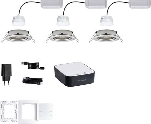 Paulmann 5181smik Gateway + EBL Nova RGBW Home Paket Smart Home System 15.6W Warmweiß bis Tageslichtweiß, RGBW Eisen (gebürstet)