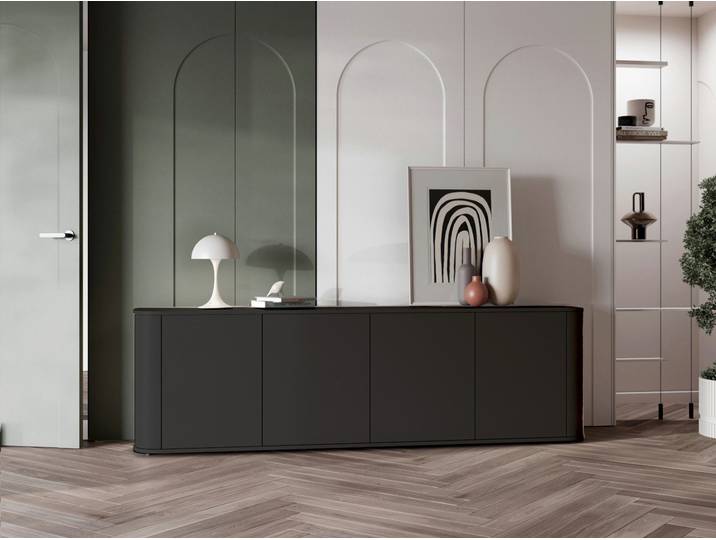 MOEBLINE Kommode Kommode Sideboard 4D AZILLO schwarz