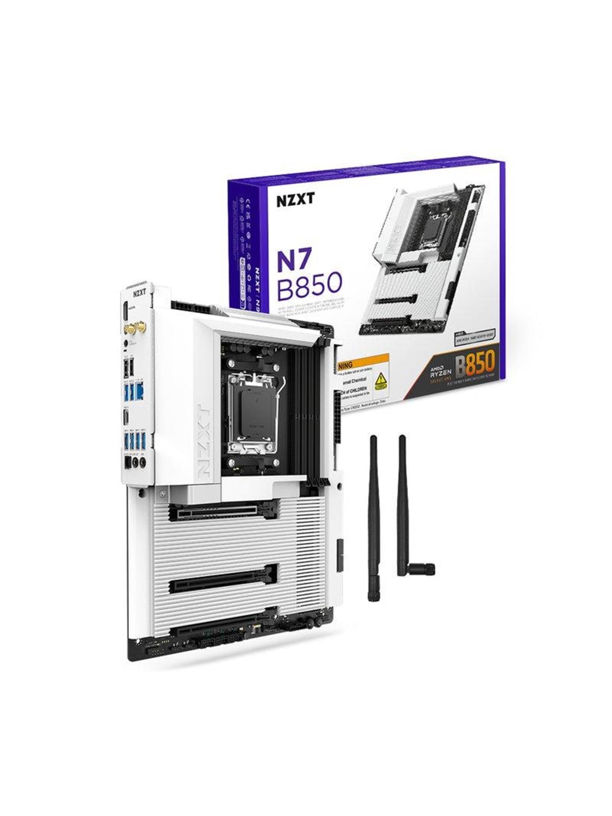 NZXT N7 B850 Mainboard - AMD B850 - AMD AM5 - DDR5 RAM - ATX