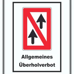 HB-Druck Allgemeines Überholverbot Symbol und Text A0 (841x1189mm)