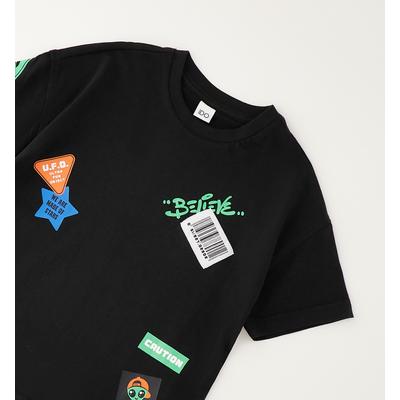 T-Shirt IDO "BABY BOY SUMMER T-SHIRT", Jungen, Gr. 92, schwarz, 100% Baumwolle, Shirts T-Shirt
