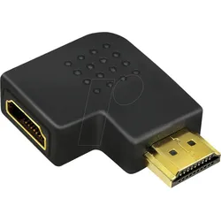 LOGILINK AH0008 - Adapter, HDMI A Stecker auf Buchse, links gewinkelt, flach, 4K/3