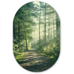 WANDBILD Wald - Weg - Sonne - Bäume - Grün - Natur Deko Wohnzimmer 40x60 cm