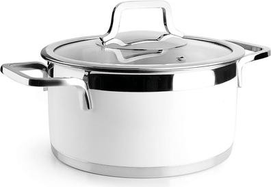 Lacor roestvrijstalen buffet-kookpan met deksel - Wit