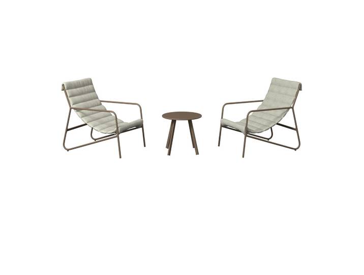 Ambia Garden Gartenset, Braun, Beige, Metall, 3-teilig, geeignet für Balkon, Gartenmöbel, Gartengarnituren, Gartenmöbel-Sets