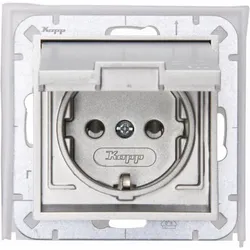 Kopp 954047001 UP-FR SteckdoseHK07.1-fach stahlfarben