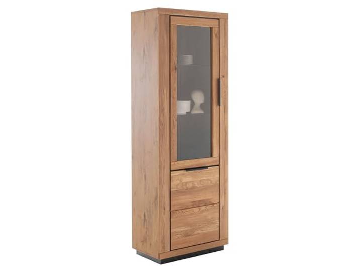 Vitrine Vitrinenschrank in Eiche teilmassiv, Fronten Massivholz/Echtholz