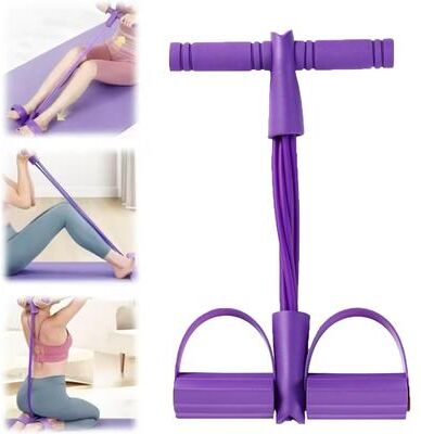 Healfit Counter Resistance Band Multi Function Tension Rope, 6 Tube Elastic Yoga Pedal Puller, Fitness Bands 6 Tube Elastic For Abdomen purple
