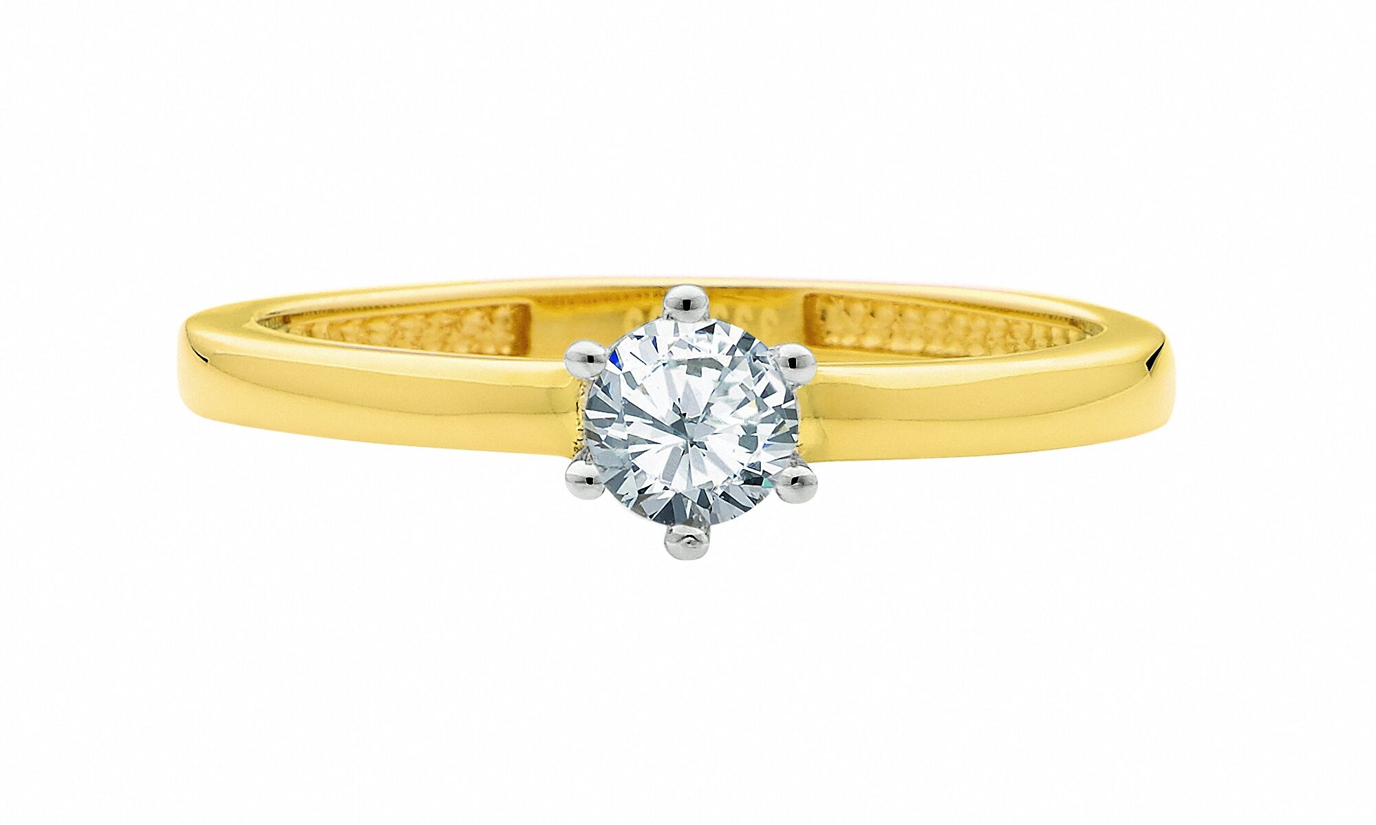 Solitärring ADELIA´S "Solitärring 585 Gold ( 14K ) mit Zirkonia" Gr. 56, silber, Fingerringe, Damen, 56, Gold, Goldring Diamant