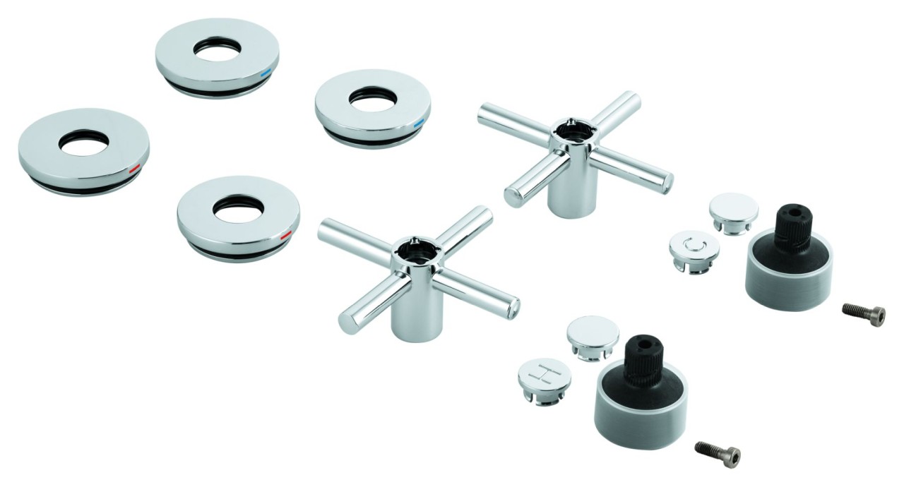 GROHE Kreuzgriff 48406 für Atrio 2 STK satin steel, 48406MS0 48406MS0