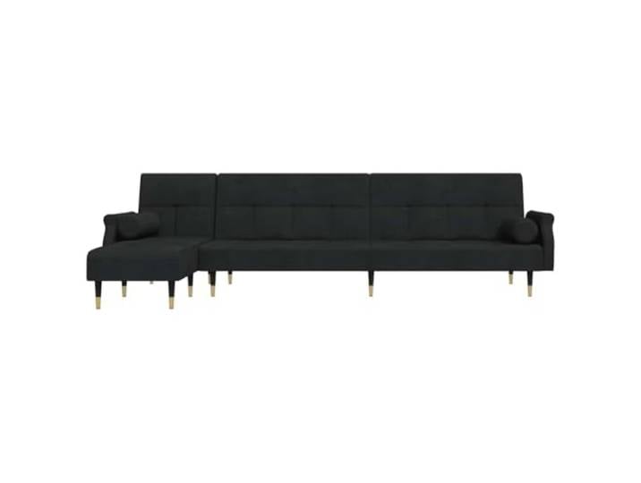 pokgdf Schlafsofa L-Form Schwarz 271x140x70 cm Samt 3 Positionen verstellbar, Sperrholzrahmen, Schaumstoffpolsterung, Chaiselongue beidseitig montierbar