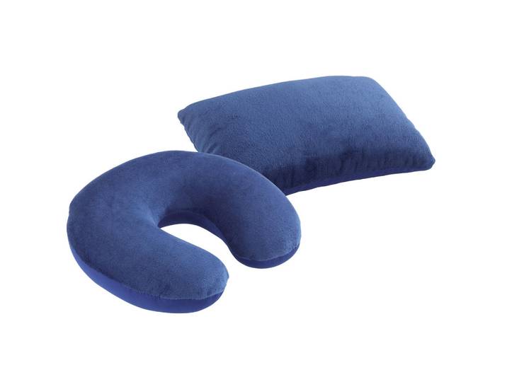 Maximex Reisekissen 2er-Set, Dunkelblau, 32x20 cm, Heimtextilien, Kopfpolster & Bettdecken, Kopfkissen, Nackenkissen