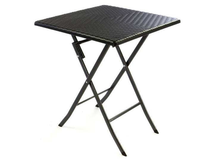 Gartentisch VCM Beistelltisch Rattan-Optik , schwarz, Tische, Gartentisch