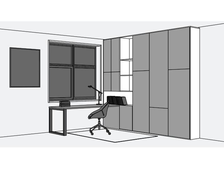 Schrank-Schreibtisch-Kombination Premium Dekore Weiss
