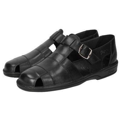 Sandale SIOUX "Gabun", Herren, Gr. 46 (UK 11), schwarz, Obermaterial: 100% Kalbsleder CAL. 100% Polyurethan PU., Schuhe Sandale